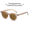 Gafas de sol redondas retro con montura color té translúcida y remaches metálicos - Régulier / Montura Té Transparente Lentes Té