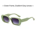 Retro square sunglasses with light green frames and gradient purple-grey lenses - Green Frame Purple Gradient Lens