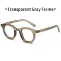 Gafas de sol redondas retro con montura gris transparente y lentes con bloqueo de luz azul - Régulier / Gris Transparente