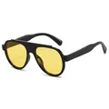 Gafas de sol de aviador vintage con montura negra y lentes tintadas amarillas - Montura Negra Lentes Amarillas