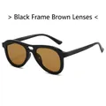 Gafas de sol de aviador con montura negra y lentes color té para mujer y hombre - Régulier / Montura Negra Lentes de Té