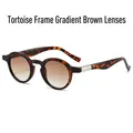 Gafas de sol retro con montura de carey y lentes marrones degradadas para un estilo chic - Gafas de sol / Marco de Leopardo Lentes Degradadas Té