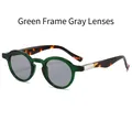 Gafas de sol retro con montura verde translúcida y lentes grises de moda - Gafas de sol / Montura Verde Lente Gris