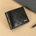 Portefeuille pour homme en cuir PU noir avec logo aigle gaufré et plaque dorée en métal - Noir