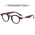 Classic tortoise shell round glasses with blue light blocking lenses and silver hinges - Leopard Frame