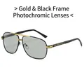 Occhiali da sole aviator con montatura oro e nera e lenti fotocromatiche grigio chiaro - Montatura Oro e Nero Lenti Fotocromatiche