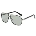 Occhiali da sole aviator nero-argento con lenti fotocromatiche da uomo e montatura metallo - Montatura Argento e Nero Lenti Fotocromatiche