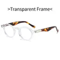 Retro round glasses with a clear transparent frame and tortoiseshell patterned temples - Transparent Frame