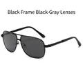 Occhiali da sole aviator polarizzati con montatura in metallo nero e lenti grigie - Montatura Nera Lenti Grigio Nero
