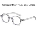 Retro-Rundbrille mit transparentem grauem Rahmen und klaren Gläsern für einen modernen Look - Normal / Regulär (inkl. 13 % MwSt.) Transparentes graues Gestell Weiße Gläser