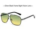 Lunettes de vision nocturne aviateur argent et noir avec verres dégradés jaune-vert - Monture Argent Noir Verres Vision Nocturne