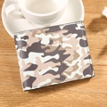 Cartera bifold para hombre con estampado de camuflaje de jungla en textura de cuero premium - Camuflaje Albaricoque