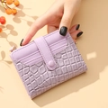 Lavender stone pattern long wallet for women with card slots and a zipper compartment - Short Style / Purple