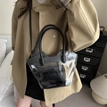 Stilvolle transparente PVC-Reisetasche mit großem Fassungsvermögen und schwarzer Innentasche - Transparent Schwarz