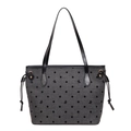 Borsa tote a pois con motivi a fiocco e manici in pelle nera per la moda invernale - Nero (369-38361)