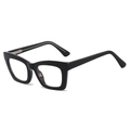 Montatura per occhiali quadrata nera da donna con forma cat-eye e finitura lucida - Montatura nero lucido / Trasparente Anti-Luce Blu