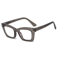 Montatura per occhiali quadrata grigio trasparente alla moda con montatura grande retrò - Grigio Trasparente / Trasparente Anti-Luce Blu
