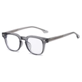 Stylish translucent grey TR90 square glasses frames with blue light blocking lenses - Dark Gray Frame Clear Lens