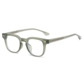 Fashionable TR90 semi-transparent grey-green eyeglasses frame with anti-blue light lenses - Transparent Green Frame