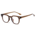 Classic amber brown TR90 glasses frame with anti-blue light clear lenses for men and women - Brown Frame Clear Lens