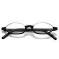 Retro black and gold hexagonal eyeglasses frame with a minimalist geometric design - Black Gold Frame Clear Lens