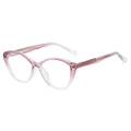 Cat eye sunglasses in transparent pink-purple gradient with clear fashion lenses - Gradient Pink