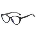 Occhiali anti-luce blu occhio di gatto neri con eleganti dettagli in metallo argento - Nero