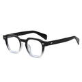 Retro black to transparent gradient sunglasses with classic silver diamond rivets - Gradient Black Frame Clear Lens / Clear Lens