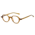 Occhiali ovali retrò in acetato ambrato con lenti anti-luce blu di alta qualità per donna - Montatura Tè Chiaro