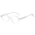 Transparent oval frame glasses with metal wire core temples and blue light blocking lens - Transparent Frame Clear Lens