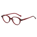 Vintage oval wine red glasses frame with metal nose pads and retro transparent lenses - Red Frame White Lens