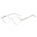 Retro oval transparent frame glasses with anti-blue light lenses and metal reinforcement - Transparent Frame