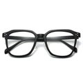 Montatura quadrata nera spessa in TR oversize con comodi naselli trasparenti - Lente Piana Anti-Luce Blu / Nero Opaco