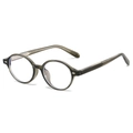 Vintage oval eyeglasses with translucent olive green acetate frames and anti-blue light lenses - Olive Green Frame White Lens