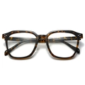 Montatura occhiali quadrata in TR90 tartarugato con raffinati dettagli in metallo - Lente Piana Anti-Luce Blu / Montatura Leopardata