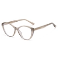 Occhiali da sole cat eye in ambra champagne trasparente con design montatura retrò - Champagne