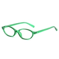 Montatura vintage ovale verde traslucido per occhiali da donna con lenti anti luce blu - Cornice Verde Trasparente / Trasparente