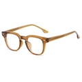 Fashionable amber transparent TR90 eyewear frame with silver rivet details - Light Amber Frame Clear Lens