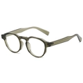 Montatura rotonda retrò in TR90 grigio scuro traslucido per donna, modello TR8022 - Montatura Verde Traslucida Lenti Trasparenti