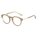 Montura de gafas ovaladas retro de TR90 marrón té con patillas de metal oro rosa - Montura Marrón Claro Lente Transparente