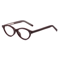 Montatura vintage per occhiali cat-eye rosso scuro con aste retrò con anima in metallo - Borgogna
