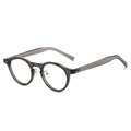 Montura de gafas redonda en TR90 gris transparente con remaches de metal vintage para hombre y mujer - Gris Transparente / Lente Transparente