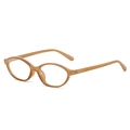 Retro oval glasses in translucent light brown finish with anti-blue light clear lenses - Jelly Brown / Clear