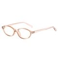 Retro small oval glasses with transparent tea color frame and durable metal hinges - Champagne Frame Clear Lens / Clear