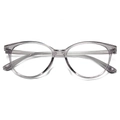 Monturas de gafas ópticas TR90 de gran tamaño en gris violeta para hombres y mujeres - Marco Gris Transparente Lente Transparente