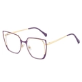 Montatura occhiali cat-eye viola e oro con lenti anti-luce blu per donne alla moda - Montatura Viola