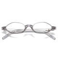 Retro translucent grey hexagonal round glasses frame with subtle blue light reflection - Grey Silver Frame White Lens