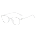 Retro transparent round glasses frame made of lightweight TR90 material for women - Transparent Frame Clear Lens