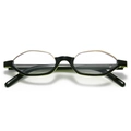 Retro polygonal glasses frame in black and gold finish with clear lenses - Green Gold Frame White Lens