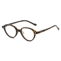 Retro small oval tortoise shell eyewear frames with classic leopard pattern finish - Tortoise Frame Clear Lens